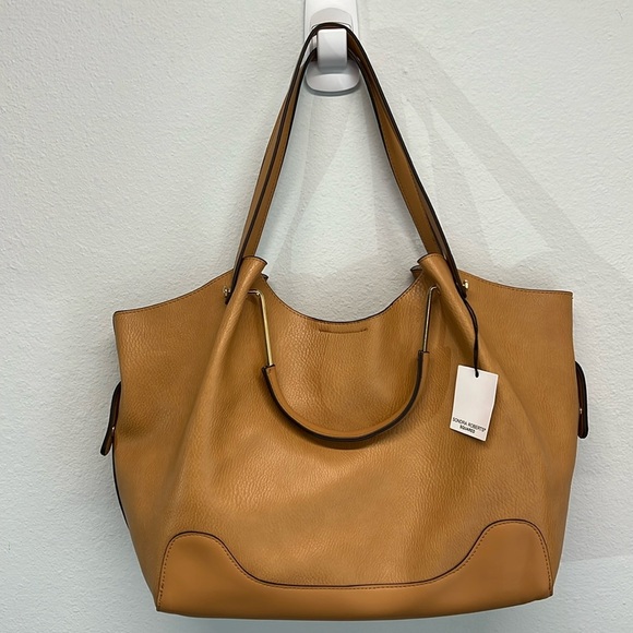 Sondra Roberts Squared | Stone Vegan Leather Tote Satchel Shoulder Bag - Picture 1 of 13